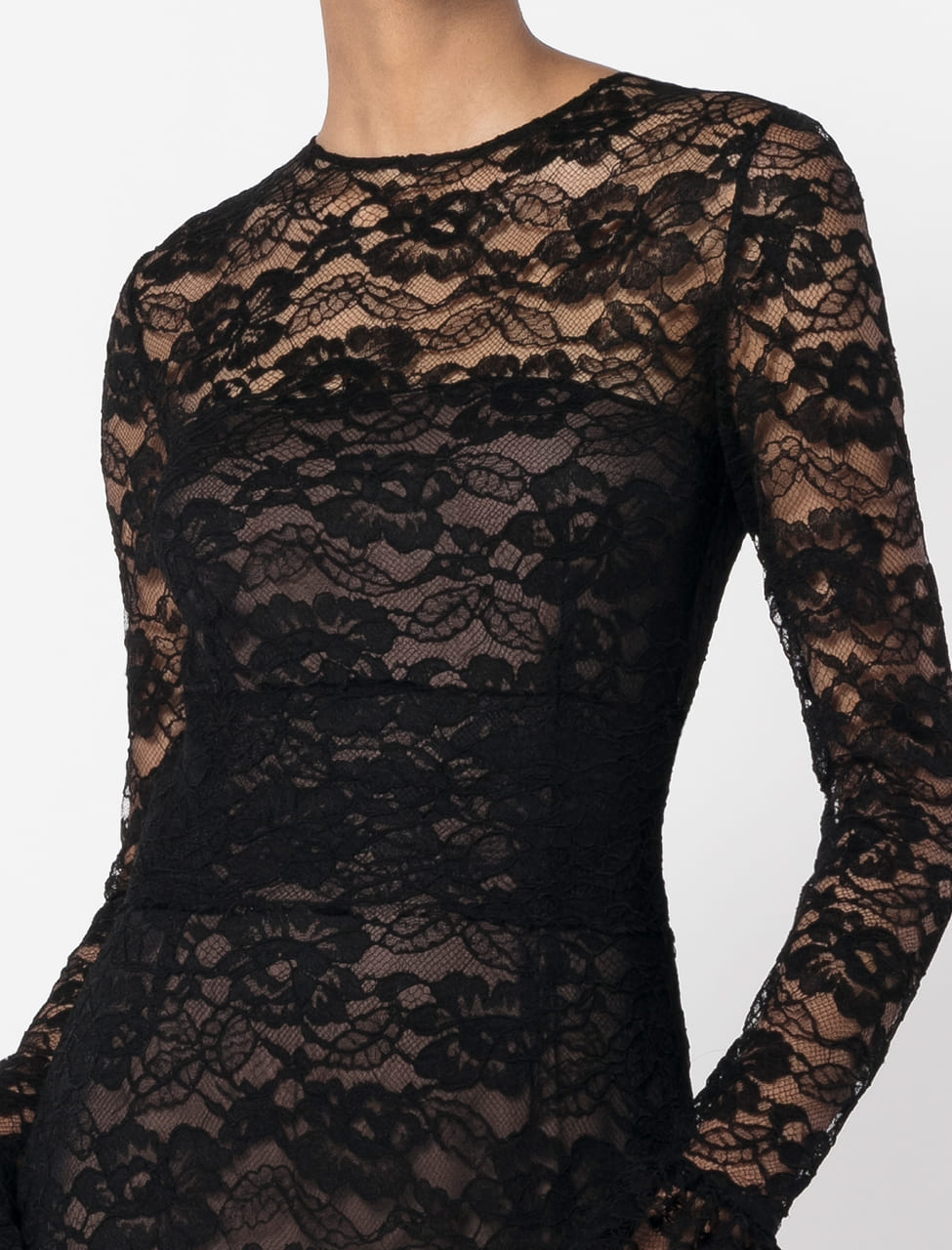 LACE AND GROSGRAIN DRESS