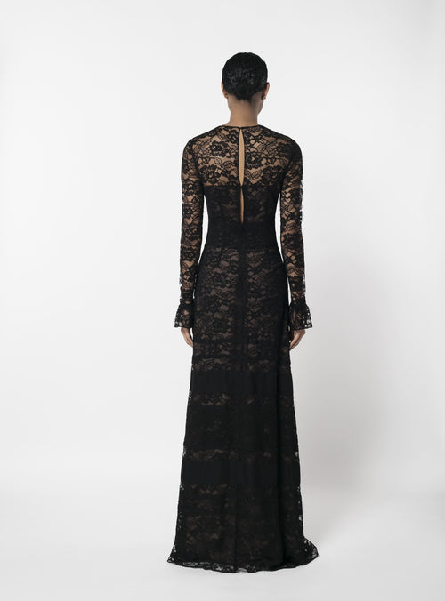 LACE AND GROSGRAIN GOWN